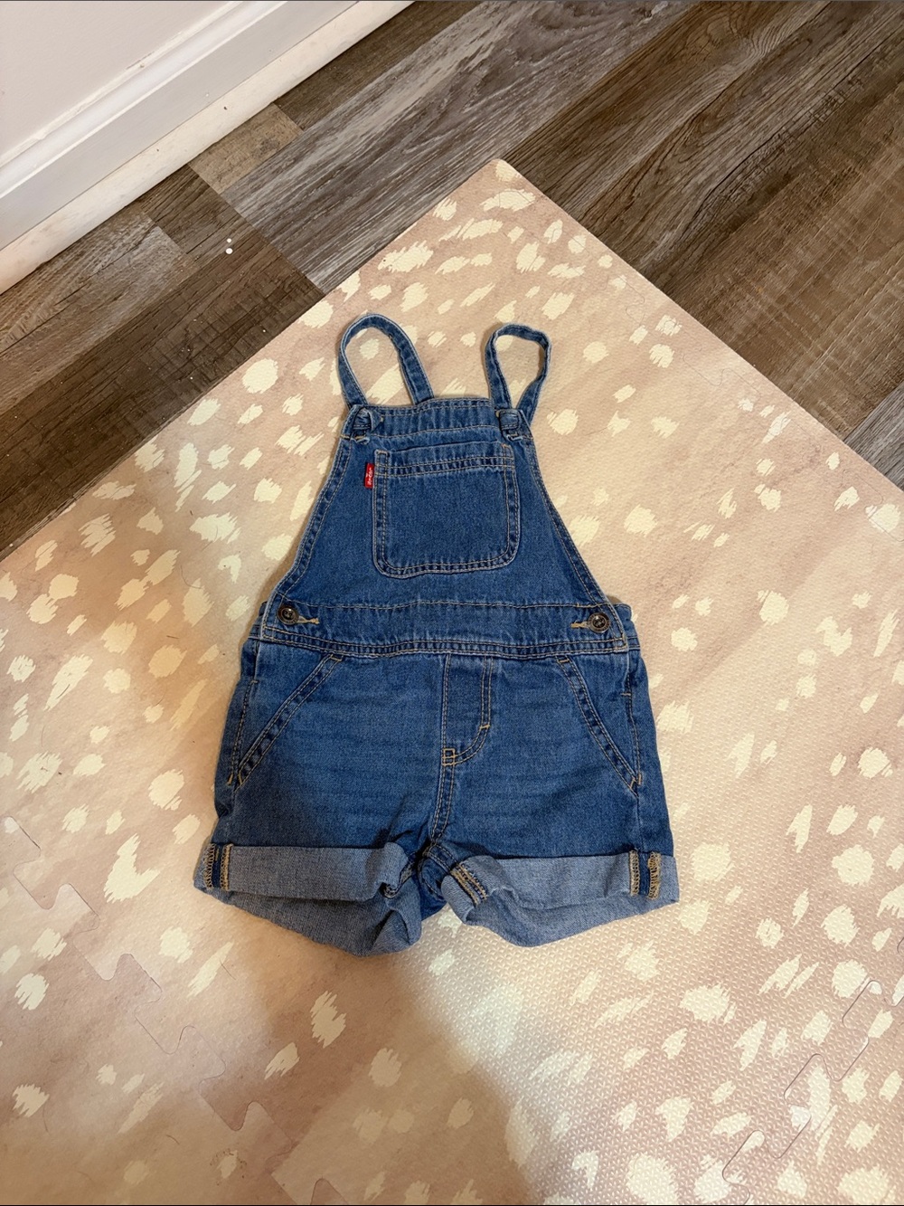 Levi's Blue Denim Shortie Overalls for Kids